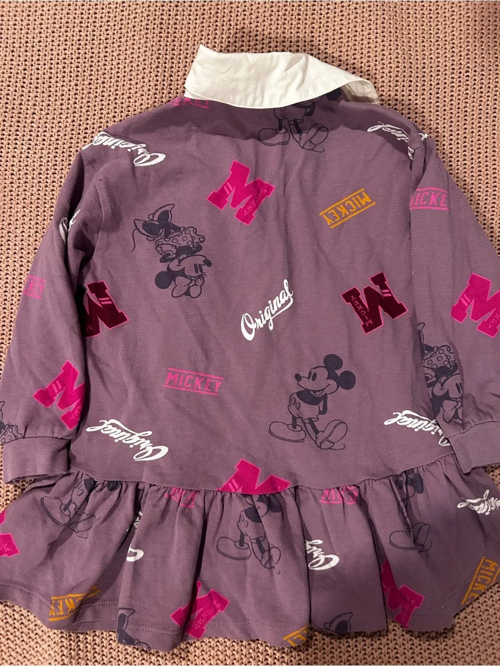 Baby Gap Disney Mickey Minnie Polo Dress Purple Girls Size 4 Years